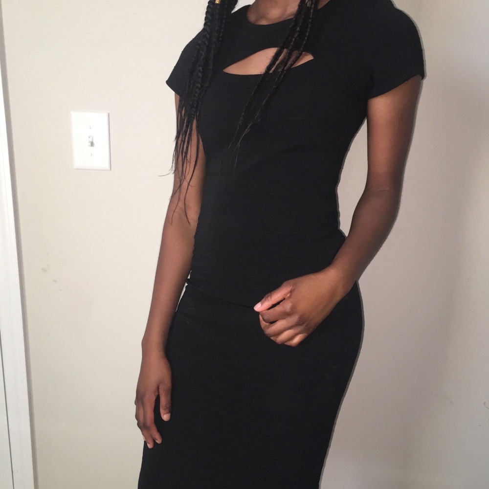 🖤 Long Black Cocktail Dress
